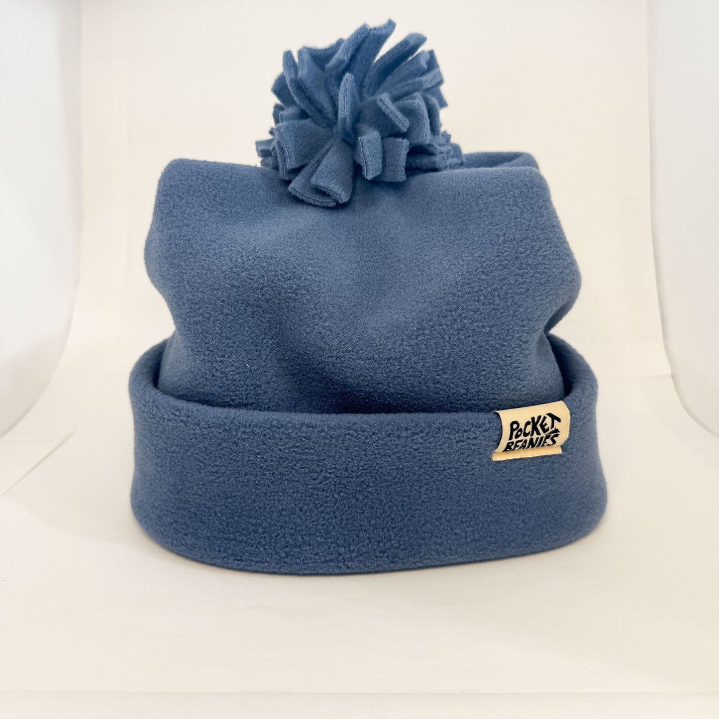 4 POINT BEANIE WITH POM - BLUE TIDE